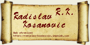 Radislav Kosanović vizit kartica